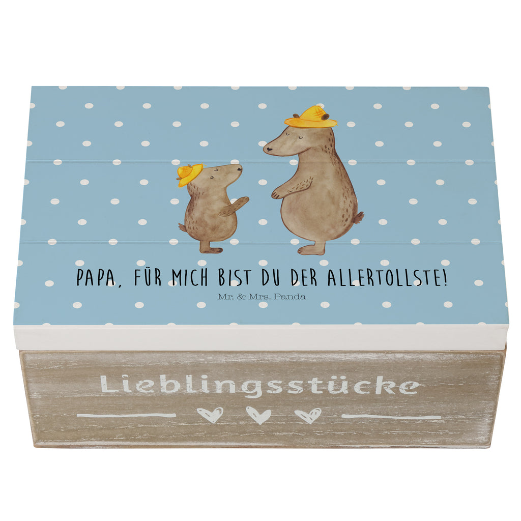 Holzkiste Bären mit Hut Holzkiste, Kiste, Schatzkiste, Truhe, Schatulle, XXL, Erinnerungsbox, Erinnerungskiste, Dekokiste, Aufbewahrungsbox, Familie, Vatertag, Muttertag, Bruder, Schwester, Mama, Papa, Oma, Opa, Bär, Bären, Vater, Papi, Paps, Dad, Daddy, Lieblingsmensch, Sohn, Söhne, Kind, Kinder, Vater-Sohn, Family, Vorbild