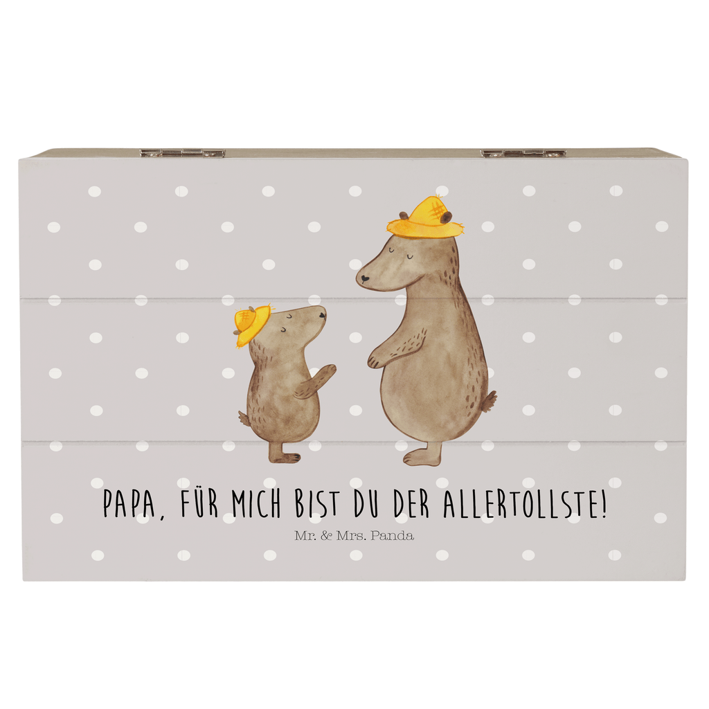 Holzkiste Bären mit Hut Holzkiste, Kiste, Schatzkiste, Truhe, Schatulle, XXL, Erinnerungsbox, Erinnerungskiste, Dekokiste, Aufbewahrungsbox, Familie, Vatertag, Muttertag, Bruder, Schwester, Mama, Papa, Oma, Opa, Bär, Bären, Vater, Papi, Paps, Dad, Daddy, Lieblingsmensch, Sohn, Söhne, Kind, Kinder, Vater-Sohn, Family, Vorbild