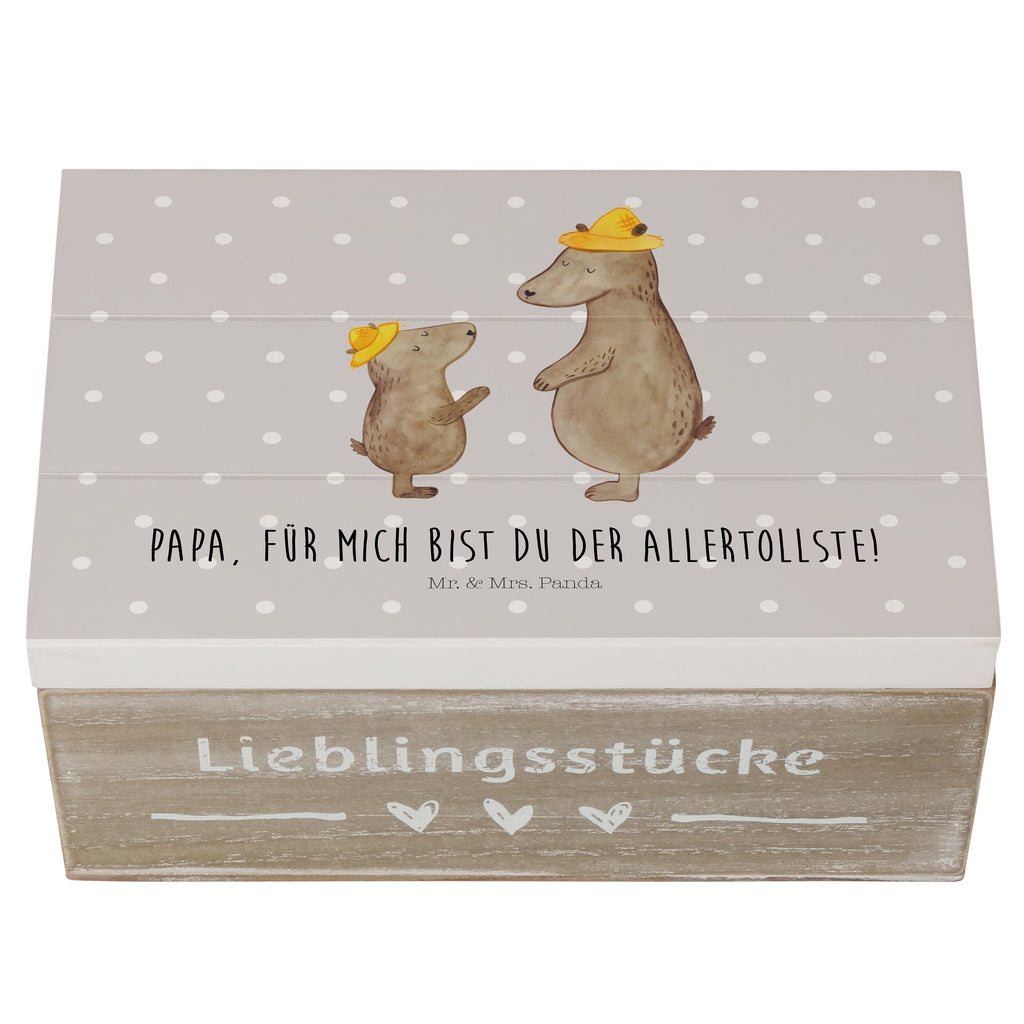 Holzkiste Bären mit Hut Holzkiste, Kiste, Schatzkiste, Truhe, Schatulle, XXL, Erinnerungsbox, Erinnerungskiste, Dekokiste, Aufbewahrungsbox, Familie, Vatertag, Muttertag, Bruder, Schwester, Mama, Papa, Oma, Opa, Bär, Bären, Vater, Papi, Paps, Dad, Daddy, Lieblingsmensch, Sohn, Söhne, Kind, Kinder, Vater-Sohn, Family, Vorbild