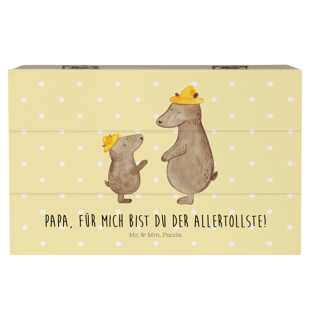 Holzkiste Bären mit Hut Holzkiste, Kiste, Schatzkiste, Truhe, Schatulle, XXL, Erinnerungsbox, Erinnerungskiste, Dekokiste, Aufbewahrungsbox, Familie, Vatertag, Muttertag, Bruder, Schwester, Mama, Papa, Oma, Opa, Bär, Bären, Vater, Papi, Paps, Dad, Daddy, Lieblingsmensch, Sohn, Söhne, Kind, Kinder, Vater-Sohn, Family, Vorbild
