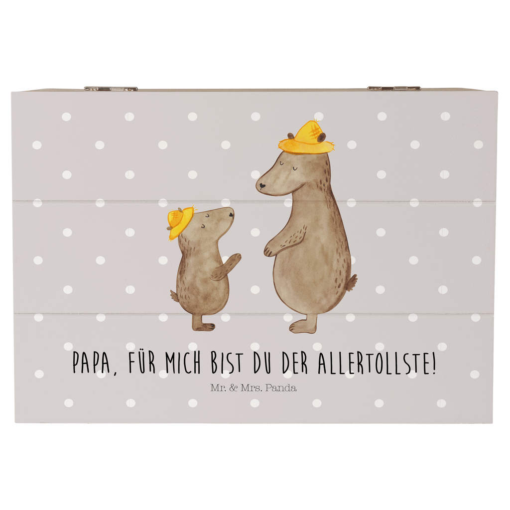 Holzkiste Bären mit Hut Holzkiste, Kiste, Schatzkiste, Truhe, Schatulle, XXL, Erinnerungsbox, Erinnerungskiste, Dekokiste, Aufbewahrungsbox, Familie, Vatertag, Muttertag, Bruder, Schwester, Mama, Papa, Oma, Opa, Bär, Bären, Vater, Papi, Paps, Dad, Daddy, Lieblingsmensch, Sohn, Söhne, Kind, Kinder, Vater-Sohn, Family, Vorbild