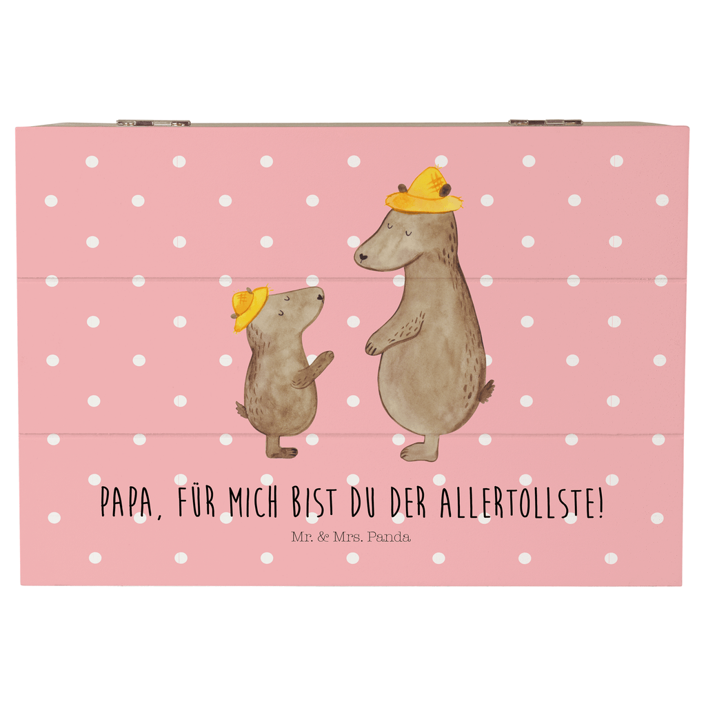 Holzkiste Bären mit Hut Holzkiste, Kiste, Schatzkiste, Truhe, Schatulle, XXL, Erinnerungsbox, Erinnerungskiste, Dekokiste, Aufbewahrungsbox, Familie, Vatertag, Muttertag, Bruder, Schwester, Mama, Papa, Oma, Opa, Bär, Bären, Vater, Papi, Paps, Dad, Daddy, Lieblingsmensch, Sohn, Söhne, Kind, Kinder, Vater-Sohn, Family, Vorbild