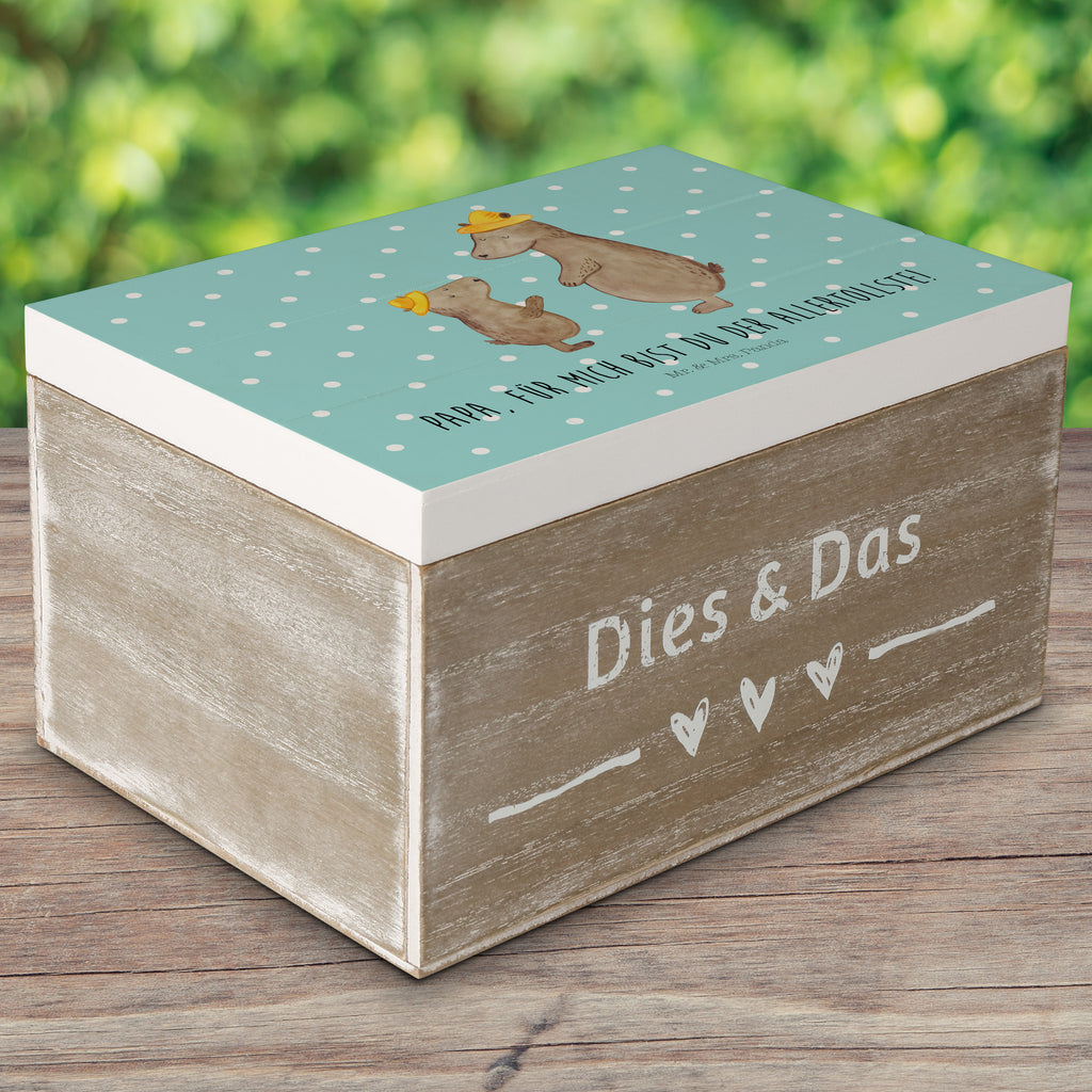 Holzkiste Bären mit Hut Holzkiste, Kiste, Schatzkiste, Truhe, Schatulle, XXL, Erinnerungsbox, Erinnerungskiste, Dekokiste, Aufbewahrungsbox, Familie, Vatertag, Muttertag, Bruder, Schwester, Mama, Papa, Oma, Opa, Bär, Bären, Vater, Papi, Paps, Dad, Daddy, Lieblingsmensch, Sohn, Söhne, Kind, Kinder, Vater-Sohn, Family, Vorbild