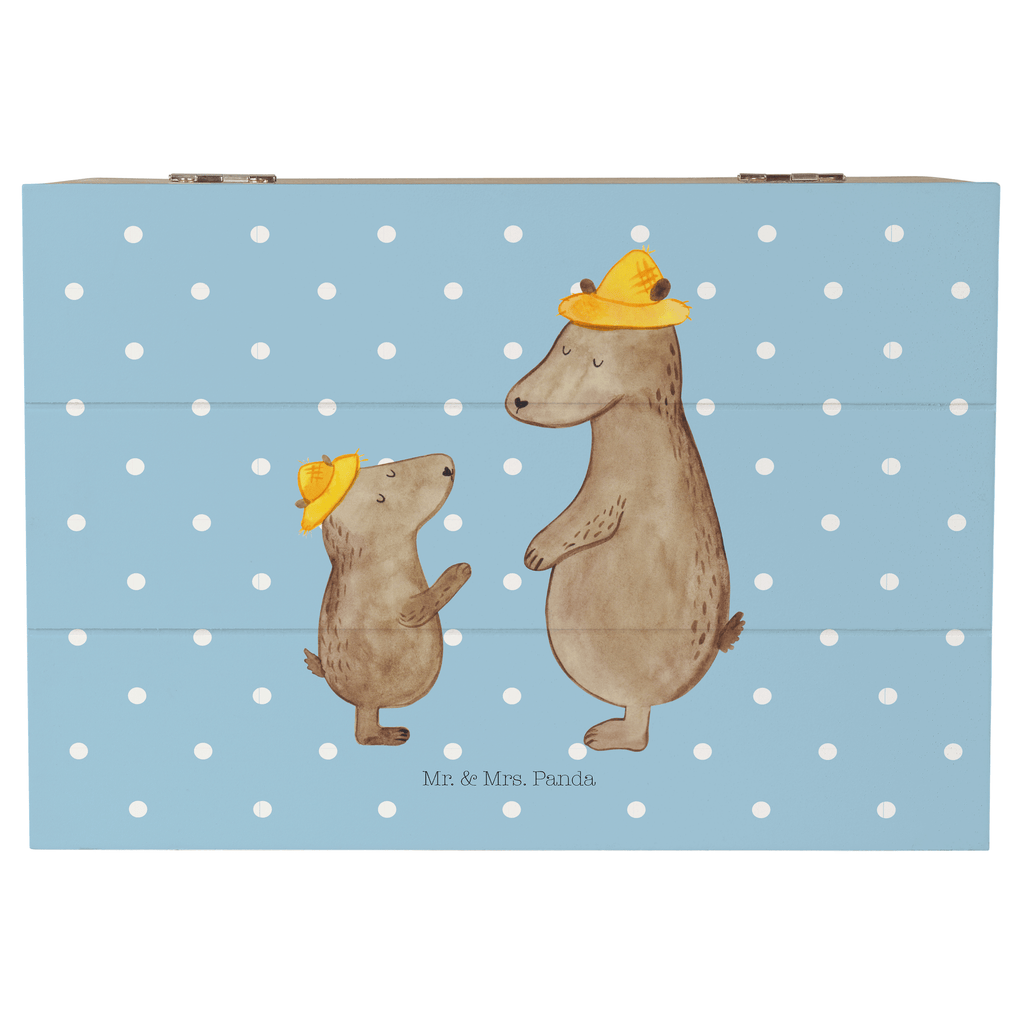 Holzkiste Bären mit Hut Holzkiste, Kiste, Schatzkiste, Truhe, Schatulle, XXL, Erinnerungsbox, Erinnerungskiste, Dekokiste, Aufbewahrungsbox, Familie, Vatertag, Muttertag, Bruder, Schwester, Mama, Papa, Oma, Opa, Bär, Bären, Vater, Papi, Paps, Dad, Daddy, Lieblingsmensch, Sohn, Söhne, Kind, Kinder, Vater-Sohn, Family, Vorbild