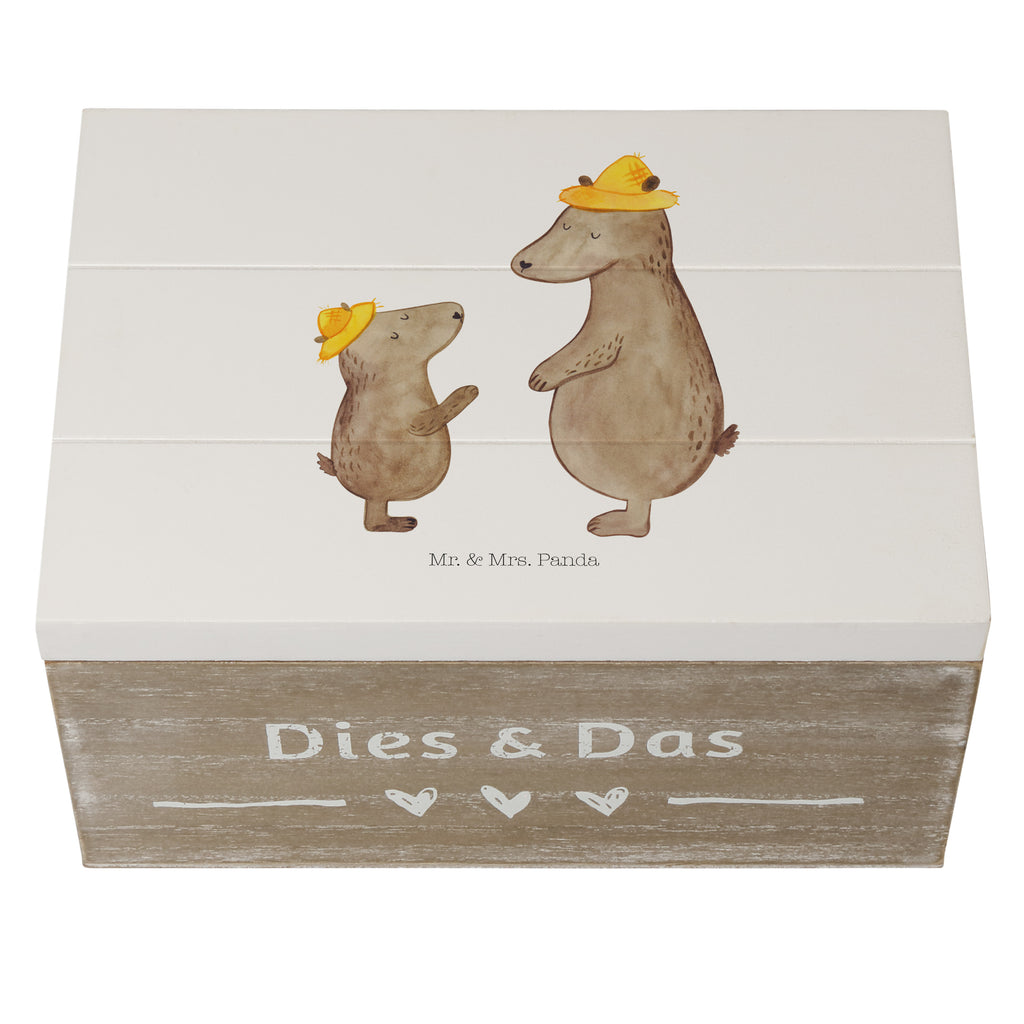Holzkiste Bären mit Hut Holzkiste, Kiste, Schatzkiste, Truhe, Schatulle, XXL, Erinnerungsbox, Erinnerungskiste, Dekokiste, Aufbewahrungsbox, Familie, Vatertag, Muttertag, Bruder, Schwester, Mama, Papa, Oma, Opa, Bär, Bären, Vater, Papi, Paps, Dad, Daddy, Lieblingsmensch, Sohn, Söhne, Kind, Kinder, Vater-Sohn, Family, Vorbild