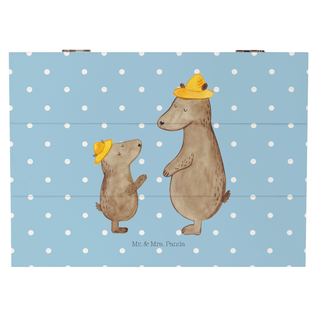 Holzkiste Bären mit Hut Holzkiste, Kiste, Schatzkiste, Truhe, Schatulle, XXL, Erinnerungsbox, Erinnerungskiste, Dekokiste, Aufbewahrungsbox, Familie, Vatertag, Muttertag, Bruder, Schwester, Mama, Papa, Oma, Opa, Bär, Bären, Vater, Papi, Paps, Dad, Daddy, Lieblingsmensch, Sohn, Söhne, Kind, Kinder, Vater-Sohn, Family, Vorbild