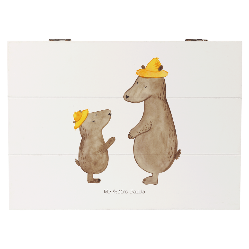 Holzkiste Bären mit Hut Holzkiste, Kiste, Schatzkiste, Truhe, Schatulle, XXL, Erinnerungsbox, Erinnerungskiste, Dekokiste, Aufbewahrungsbox, Familie, Vatertag, Muttertag, Bruder, Schwester, Mama, Papa, Oma, Opa, Bär, Bären, Vater, Papi, Paps, Dad, Daddy, Lieblingsmensch, Sohn, Söhne, Kind, Kinder, Vater-Sohn, Family, Vorbild