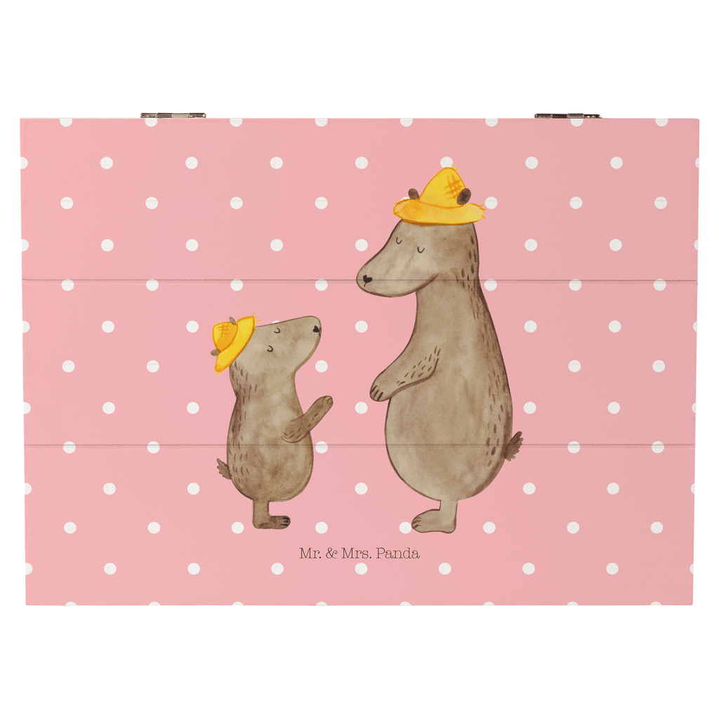 Holzkiste Bären mit Hut Holzkiste, Kiste, Schatzkiste, Truhe, Schatulle, XXL, Erinnerungsbox, Erinnerungskiste, Dekokiste, Aufbewahrungsbox, Familie, Vatertag, Muttertag, Bruder, Schwester, Mama, Papa, Oma, Opa, Bär, Bären, Vater, Papi, Paps, Dad, Daddy, Lieblingsmensch, Sohn, Söhne, Kind, Kinder, Vater-Sohn, Family, Vorbild