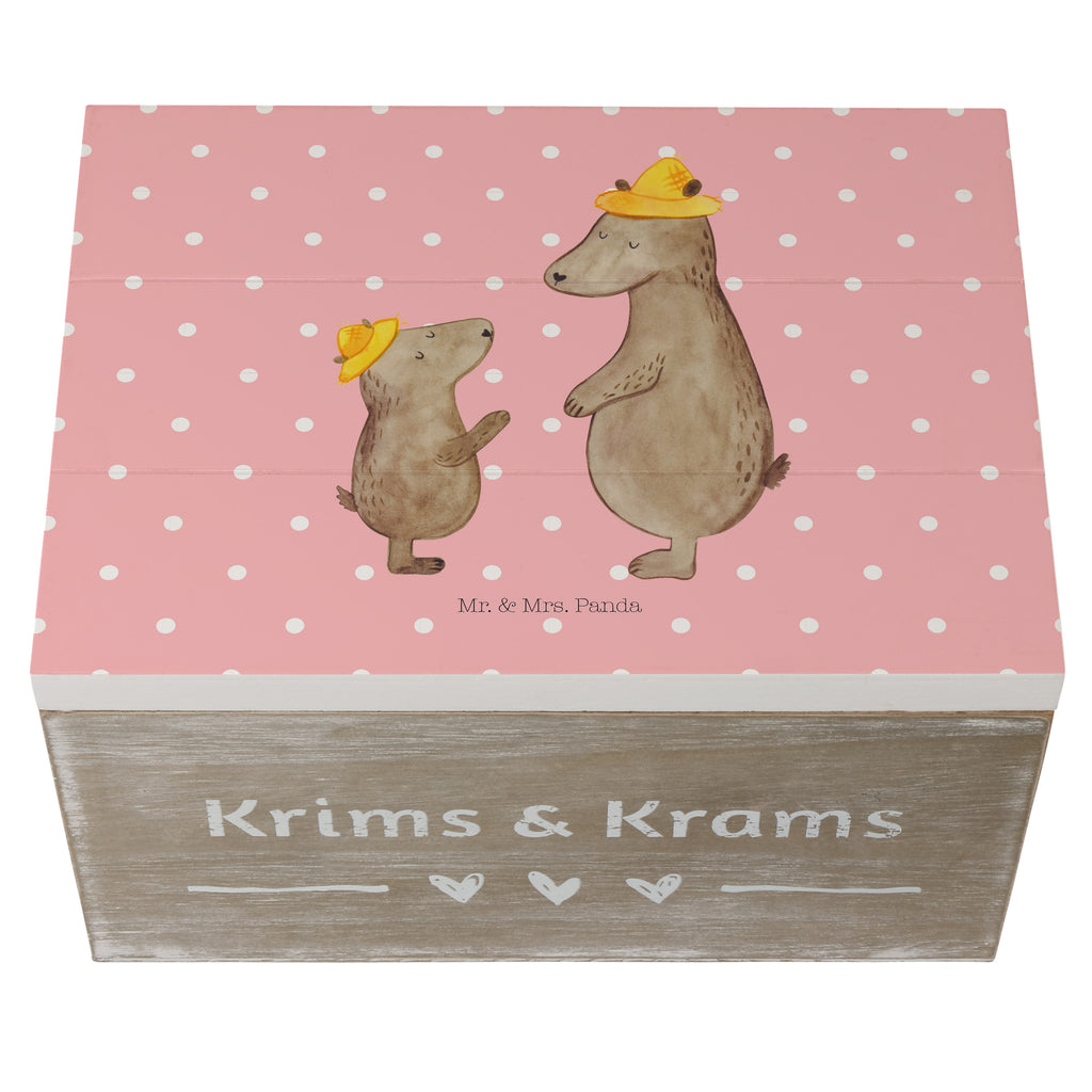 Holzkiste Bären mit Hut Holzkiste, Kiste, Schatzkiste, Truhe, Schatulle, XXL, Erinnerungsbox, Erinnerungskiste, Dekokiste, Aufbewahrungsbox, Familie, Vatertag, Muttertag, Bruder, Schwester, Mama, Papa, Oma, Opa, Bär, Bären, Vater, Papi, Paps, Dad, Daddy, Lieblingsmensch, Sohn, Söhne, Kind, Kinder, Vater-Sohn, Family, Vorbild