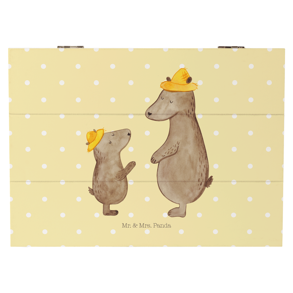 Holzkiste Bären mit Hut Holzkiste, Kiste, Schatzkiste, Truhe, Schatulle, XXL, Erinnerungsbox, Erinnerungskiste, Dekokiste, Aufbewahrungsbox, Familie, Vatertag, Muttertag, Bruder, Schwester, Mama, Papa, Oma, Opa, Bär, Bären, Vater, Papi, Paps, Dad, Daddy, Lieblingsmensch, Sohn, Söhne, Kind, Kinder, Vater-Sohn, Family, Vorbild