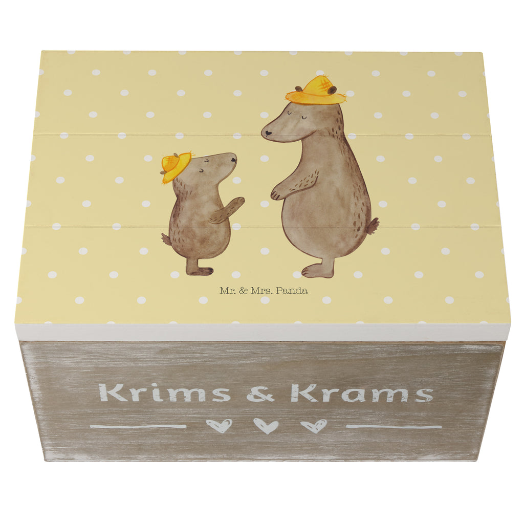 Holzkiste Bären mit Hut Holzkiste, Kiste, Schatzkiste, Truhe, Schatulle, XXL, Erinnerungsbox, Erinnerungskiste, Dekokiste, Aufbewahrungsbox, Familie, Vatertag, Muttertag, Bruder, Schwester, Mama, Papa, Oma, Opa, Bär, Bären, Vater, Papi, Paps, Dad, Daddy, Lieblingsmensch, Sohn, Söhne, Kind, Kinder, Vater-Sohn, Family, Vorbild