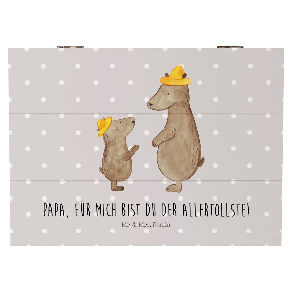 Holzkiste Bären mit Hut Holzkiste, Kiste, Schatzkiste, Truhe, Schatulle, XXL, Erinnerungsbox, Erinnerungskiste, Dekokiste, Aufbewahrungsbox, Familie, Vatertag, Muttertag, Bruder, Schwester, Mama, Papa, Oma, Opa, Bär, Bären, Vater, Papi, Paps, Dad, Daddy, Lieblingsmensch, Sohn, Söhne, Kind, Kinder, Vater-Sohn, Family, Vorbild