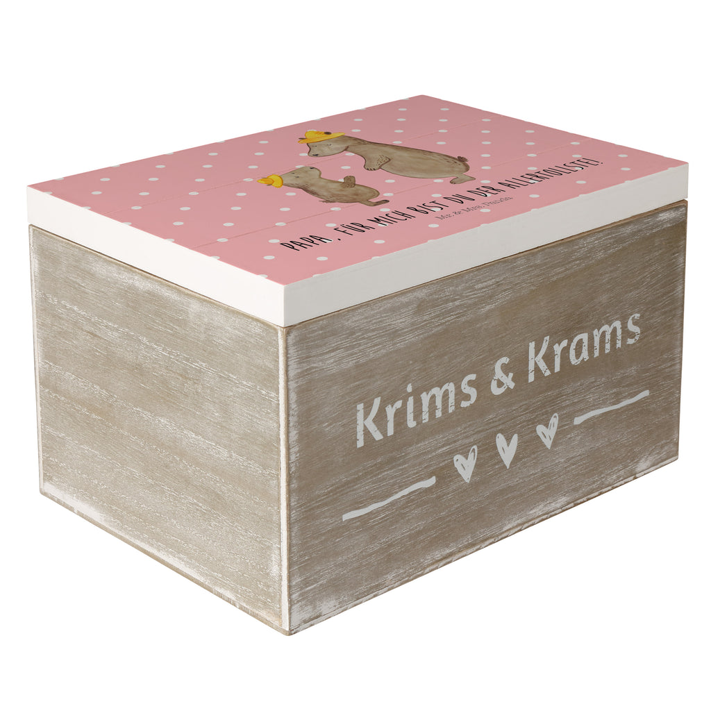 Holzkiste Bären mit Hut Holzkiste, Kiste, Schatzkiste, Truhe, Schatulle, XXL, Erinnerungsbox, Erinnerungskiste, Dekokiste, Aufbewahrungsbox, Familie, Vatertag, Muttertag, Bruder, Schwester, Mama, Papa, Oma, Opa, Bär, Bären, Vater, Papi, Paps, Dad, Daddy, Lieblingsmensch, Sohn, Söhne, Kind, Kinder, Vater-Sohn, Family, Vorbild