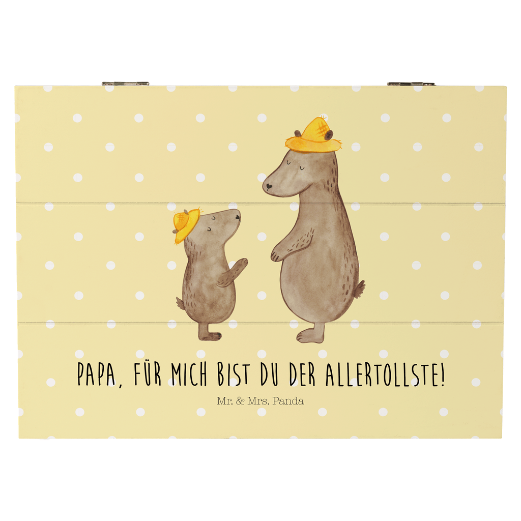 Holzkiste Bären mit Hut Holzkiste, Kiste, Schatzkiste, Truhe, Schatulle, XXL, Erinnerungsbox, Erinnerungskiste, Dekokiste, Aufbewahrungsbox, Familie, Vatertag, Muttertag, Bruder, Schwester, Mama, Papa, Oma, Opa, Bär, Bären, Vater, Papi, Paps, Dad, Daddy, Lieblingsmensch, Sohn, Söhne, Kind, Kinder, Vater-Sohn, Family, Vorbild