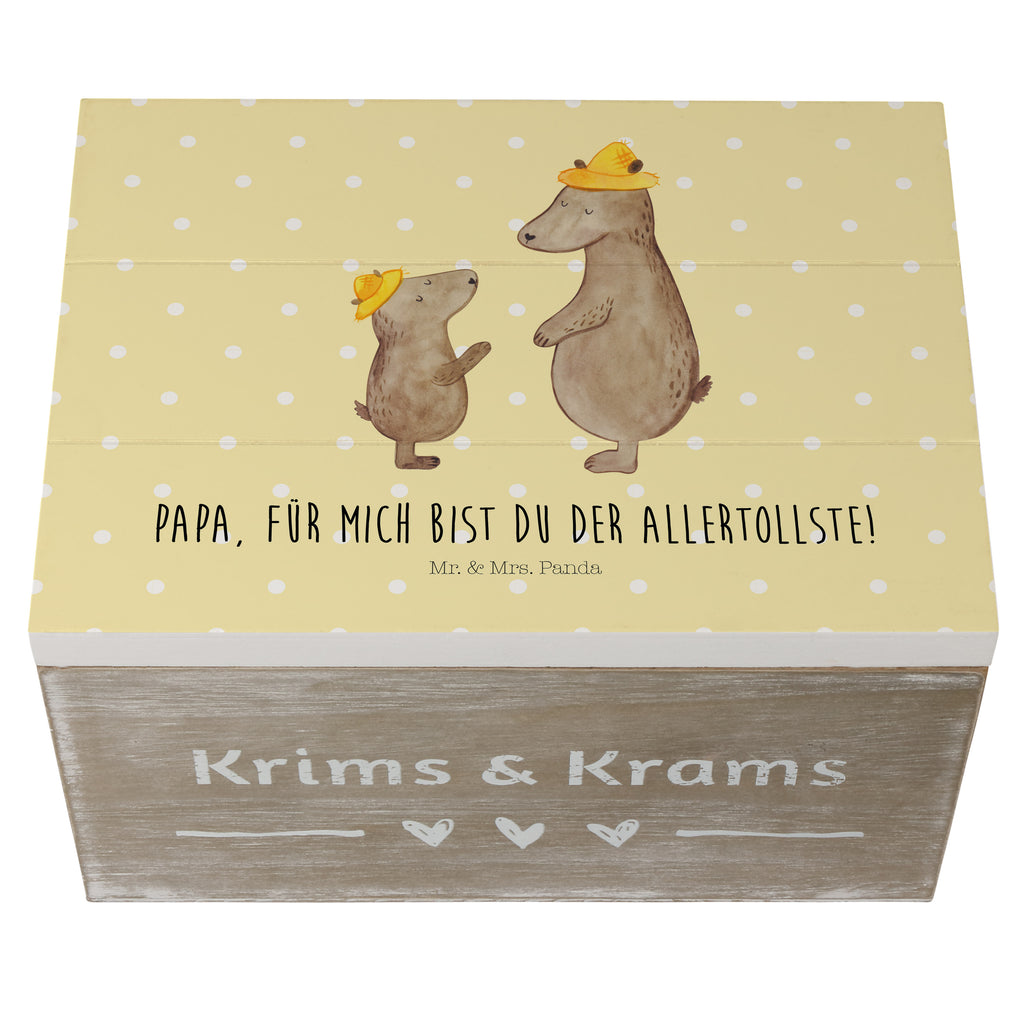 Holzkiste Bären mit Hut Holzkiste, Kiste, Schatzkiste, Truhe, Schatulle, XXL, Erinnerungsbox, Erinnerungskiste, Dekokiste, Aufbewahrungsbox, Familie, Vatertag, Muttertag, Bruder, Schwester, Mama, Papa, Oma, Opa, Bär, Bären, Vater, Papi, Paps, Dad, Daddy, Lieblingsmensch, Sohn, Söhne, Kind, Kinder, Vater-Sohn, Family, Vorbild