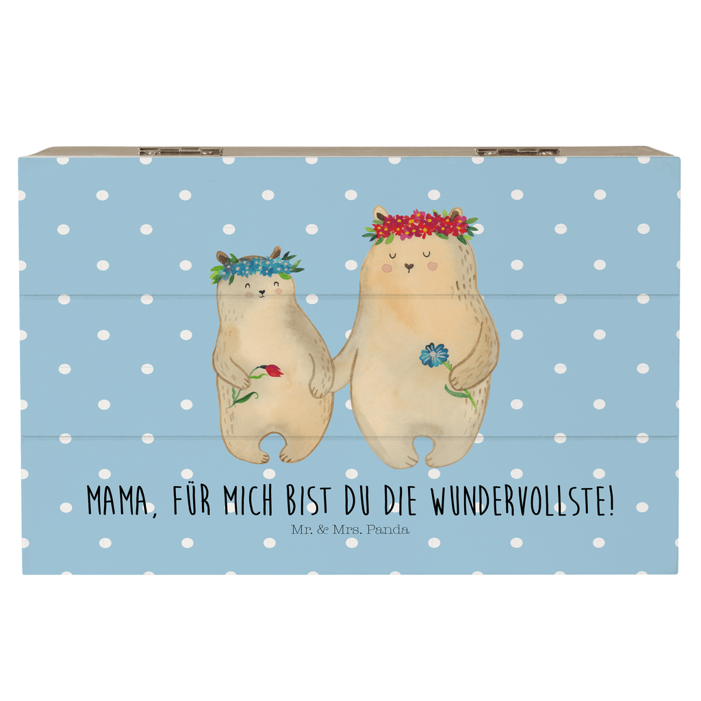 Holzkiste Bären mit Blumenkranz Holzkiste, Kiste, Schatzkiste, Truhe, Schatulle, XXL, Erinnerungsbox, Erinnerungskiste, Dekokiste, Aufbewahrungsbox, Familie, Vatertag, Muttertag, Bruder, Schwester, Mama, Papa, Oma, Opa, Bär, Bären, Mutter, Mutti, Mami, Lieblingsmensch, Lieblingsmama, beste Mutter, weltbeste Mama, Geschenk Mama. Muttertag, Tochter, Kind, Kinder, Töchter, Family, Vorbild
