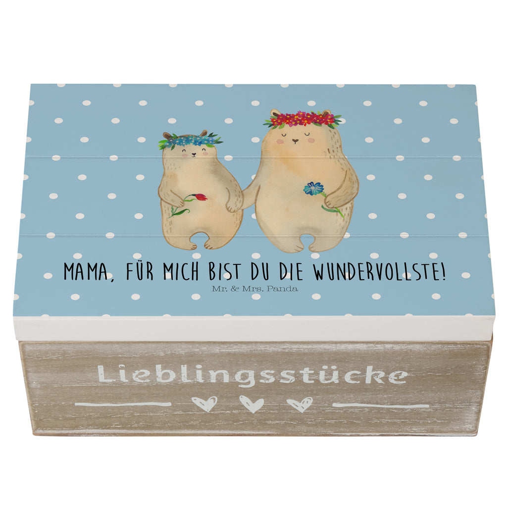 Holzkiste Bären mit Blumenkranz Holzkiste, Kiste, Schatzkiste, Truhe, Schatulle, XXL, Erinnerungsbox, Erinnerungskiste, Dekokiste, Aufbewahrungsbox, Familie, Vatertag, Muttertag, Bruder, Schwester, Mama, Papa, Oma, Opa, Bär, Bären, Mutter, Mutti, Mami, Lieblingsmensch, Lieblingsmama, beste Mutter, weltbeste Mama, Geschenk Mama. Muttertag, Tochter, Kind, Kinder, Töchter, Family, Vorbild