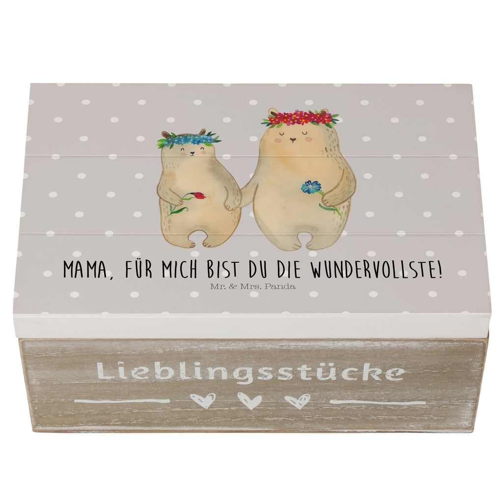 Holzkiste Bären mit Blumenkranz Holzkiste, Kiste, Schatzkiste, Truhe, Schatulle, XXL, Erinnerungsbox, Erinnerungskiste, Dekokiste, Aufbewahrungsbox, Familie, Vatertag, Muttertag, Bruder, Schwester, Mama, Papa, Oma, Opa, Bär, Bären, Mutter, Mutti, Mami, Lieblingsmensch, Lieblingsmama, beste Mutter, weltbeste Mama, Geschenk Mama. Muttertag, Tochter, Kind, Kinder, Töchter, Family, Vorbild