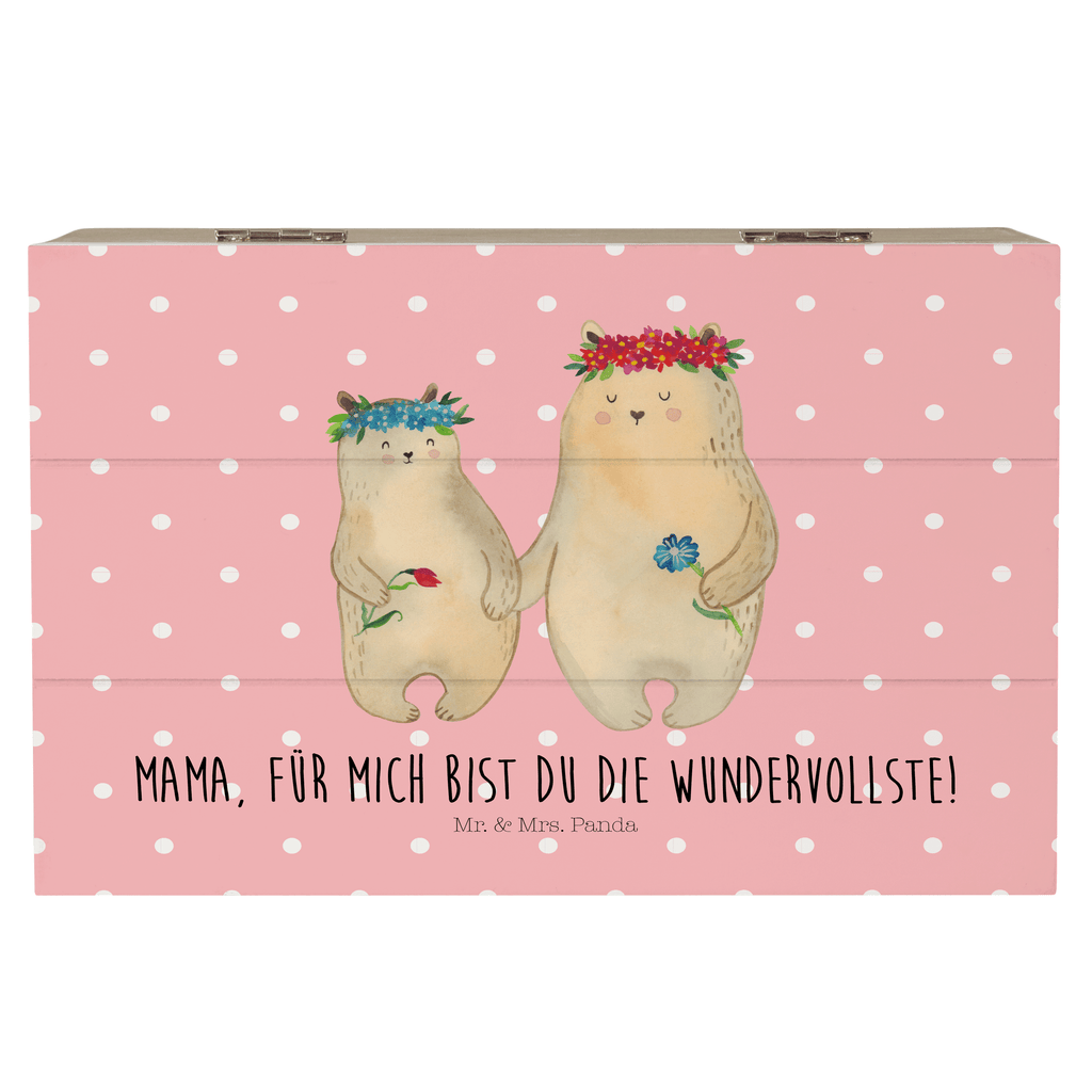 Holzkiste Bären mit Blumenkranz Holzkiste, Kiste, Schatzkiste, Truhe, Schatulle, XXL, Erinnerungsbox, Erinnerungskiste, Dekokiste, Aufbewahrungsbox, Familie, Vatertag, Muttertag, Bruder, Schwester, Mama, Papa, Oma, Opa, Bär, Bären, Mutter, Mutti, Mami, Lieblingsmensch, Lieblingsmama, beste Mutter, weltbeste Mama, Geschenk Mama. Muttertag, Tochter, Kind, Kinder, Töchter, Family, Vorbild