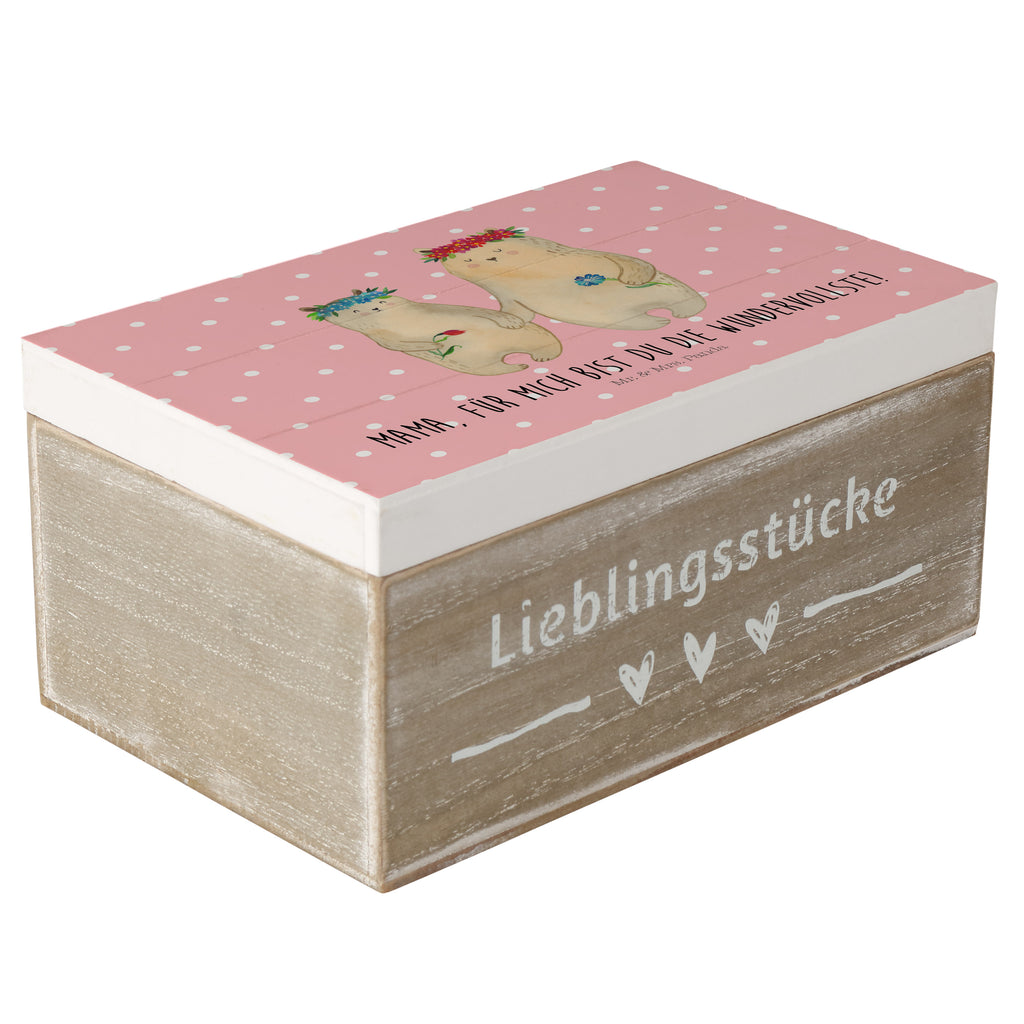 Holzkiste Bären mit Blumenkranz Holzkiste, Kiste, Schatzkiste, Truhe, Schatulle, XXL, Erinnerungsbox, Erinnerungskiste, Dekokiste, Aufbewahrungsbox, Familie, Vatertag, Muttertag, Bruder, Schwester, Mama, Papa, Oma, Opa, Bär, Bären, Mutter, Mutti, Mami, Lieblingsmensch, Lieblingsmama, beste Mutter, weltbeste Mama, Geschenk Mama. Muttertag, Tochter, Kind, Kinder, Töchter, Family, Vorbild
