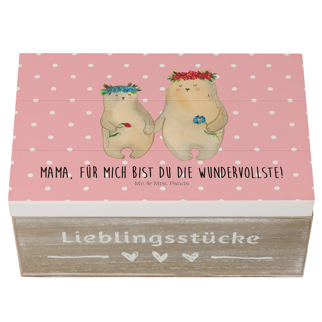 Holzkiste Bären mit Blumenkranz Holzkiste, Kiste, Schatzkiste, Truhe, Schatulle, XXL, Erinnerungsbox, Erinnerungskiste, Dekokiste, Aufbewahrungsbox, Familie, Vatertag, Muttertag, Bruder, Schwester, Mama, Papa, Oma, Opa, Bär, Bären, Mutter, Mutti, Mami, Lieblingsmensch, Lieblingsmama, beste Mutter, weltbeste Mama, Geschenk Mama. Muttertag, Tochter, Kind, Kinder, Töchter, Family, Vorbild
