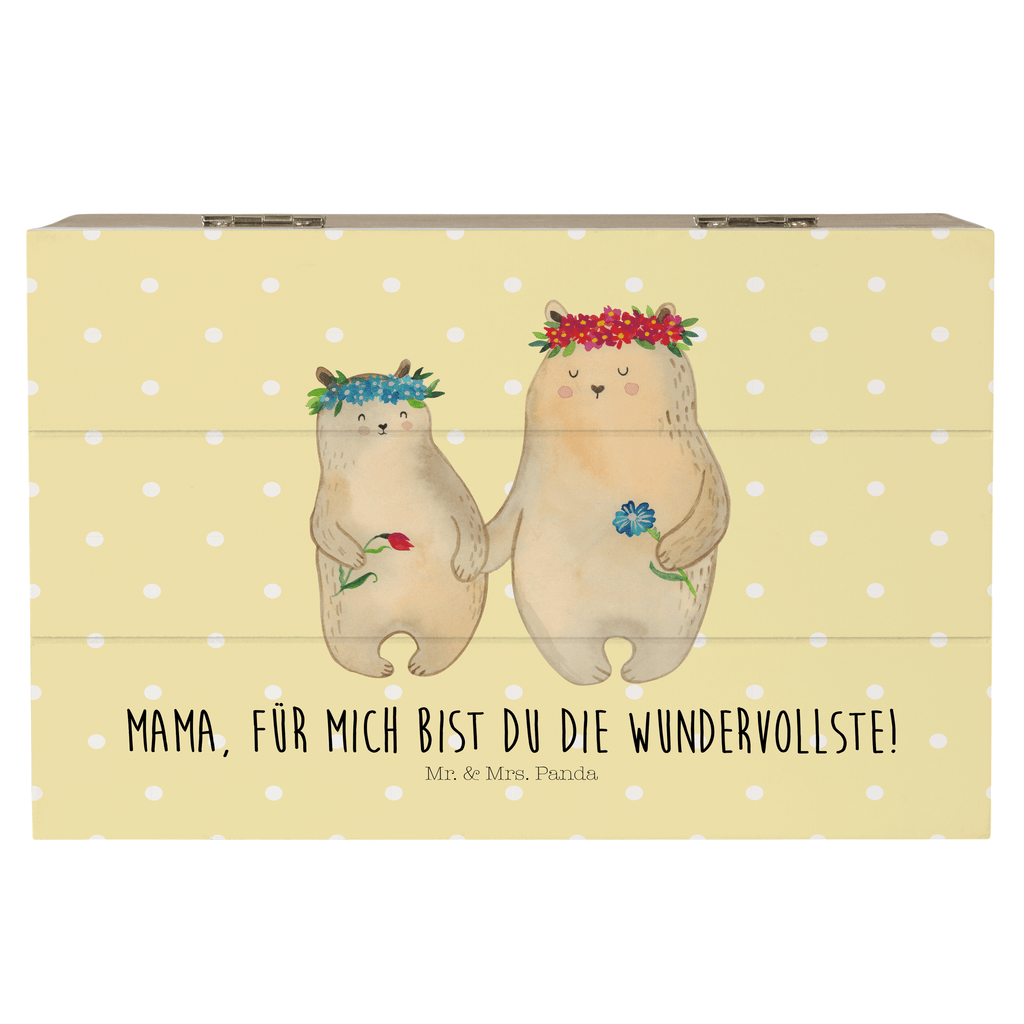 Holzkiste Bären mit Blumenkranz Holzkiste, Kiste, Schatzkiste, Truhe, Schatulle, XXL, Erinnerungsbox, Erinnerungskiste, Dekokiste, Aufbewahrungsbox, Familie, Vatertag, Muttertag, Bruder, Schwester, Mama, Papa, Oma, Opa, Bär, Bären, Mutter, Mutti, Mami, Lieblingsmensch, Lieblingsmama, beste Mutter, weltbeste Mama, Geschenk Mama. Muttertag, Tochter, Kind, Kinder, Töchter, Family, Vorbild