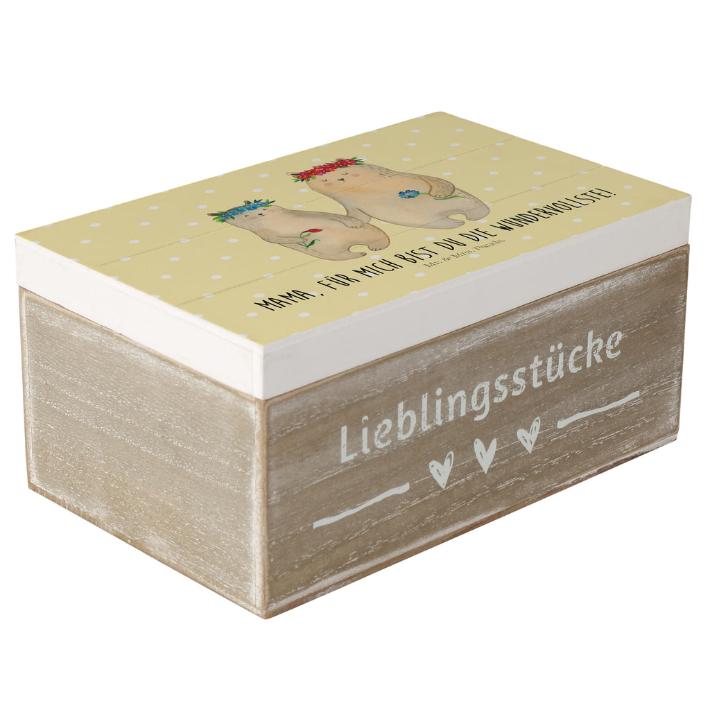 Holzkiste Bären mit Blumenkranz Holzkiste, Kiste, Schatzkiste, Truhe, Schatulle, XXL, Erinnerungsbox, Erinnerungskiste, Dekokiste, Aufbewahrungsbox, Familie, Vatertag, Muttertag, Bruder, Schwester, Mama, Papa, Oma, Opa, Bär, Bären, Mutter, Mutti, Mami, Lieblingsmensch, Lieblingsmama, beste Mutter, weltbeste Mama, Geschenk Mama. Muttertag, Tochter, Kind, Kinder, Töchter, Family, Vorbild