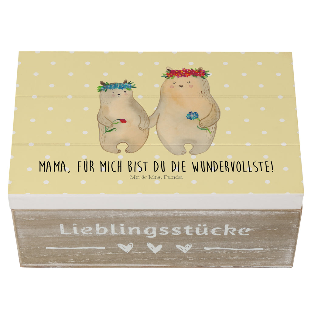 Holzkiste Bären mit Blumenkranz Holzkiste, Kiste, Schatzkiste, Truhe, Schatulle, XXL, Erinnerungsbox, Erinnerungskiste, Dekokiste, Aufbewahrungsbox, Familie, Vatertag, Muttertag, Bruder, Schwester, Mama, Papa, Oma, Opa, Bär, Bären, Mutter, Mutti, Mami, Lieblingsmensch, Lieblingsmama, beste Mutter, weltbeste Mama, Geschenk Mama. Muttertag, Tochter, Kind, Kinder, Töchter, Family, Vorbild