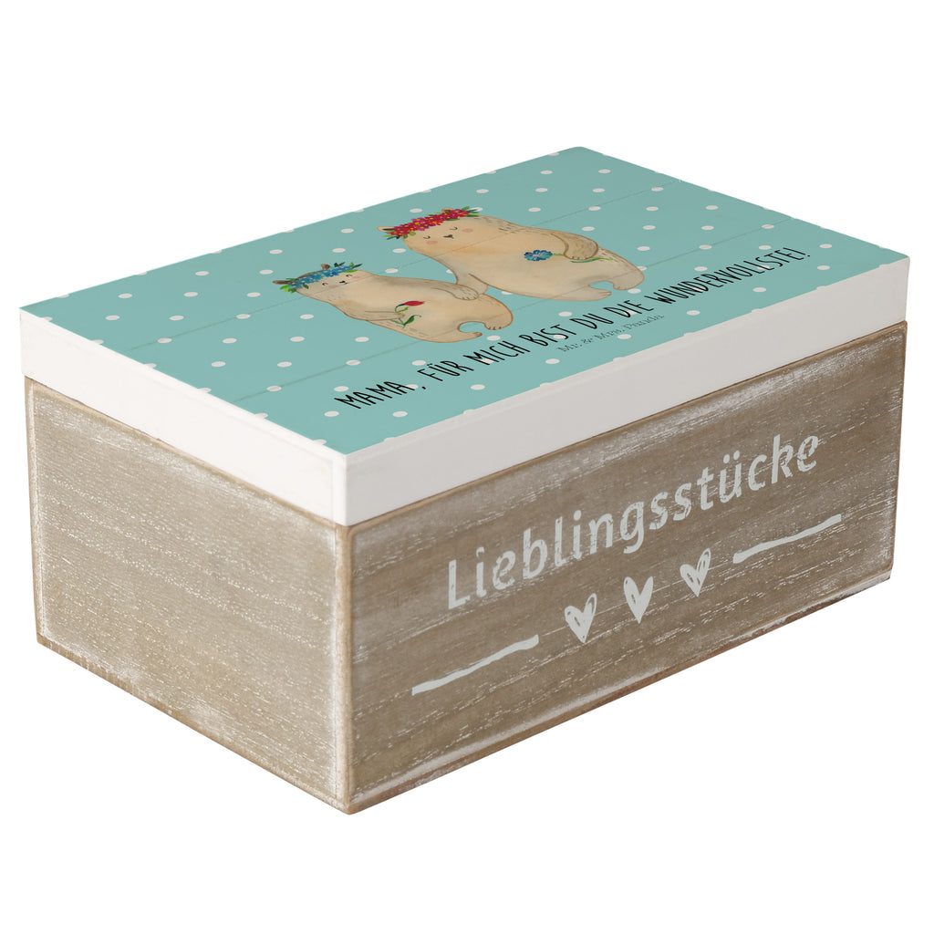 Holzkiste Bären mit Blumenkranz Holzkiste, Kiste, Schatzkiste, Truhe, Schatulle, XXL, Erinnerungsbox, Erinnerungskiste, Dekokiste, Aufbewahrungsbox, Familie, Vatertag, Muttertag, Bruder, Schwester, Mama, Papa, Oma, Opa, Bär, Bären, Mutter, Mutti, Mami, Lieblingsmensch, Lieblingsmama, beste Mutter, weltbeste Mama, Geschenk Mama. Muttertag, Tochter, Kind, Kinder, Töchter, Family, Vorbild