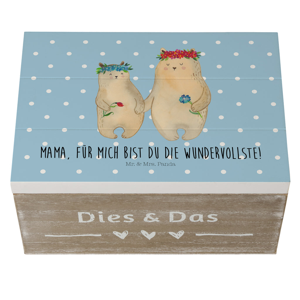 Holzkiste Bären mit Blumenkranz Holzkiste, Kiste, Schatzkiste, Truhe, Schatulle, XXL, Erinnerungsbox, Erinnerungskiste, Dekokiste, Aufbewahrungsbox, Familie, Vatertag, Muttertag, Bruder, Schwester, Mama, Papa, Oma, Opa, Bär, Bären, Mutter, Mutti, Mami, Lieblingsmensch, Lieblingsmama, beste Mutter, weltbeste Mama, Geschenk Mama. Muttertag, Tochter, Kind, Kinder, Töchter, Family, Vorbild