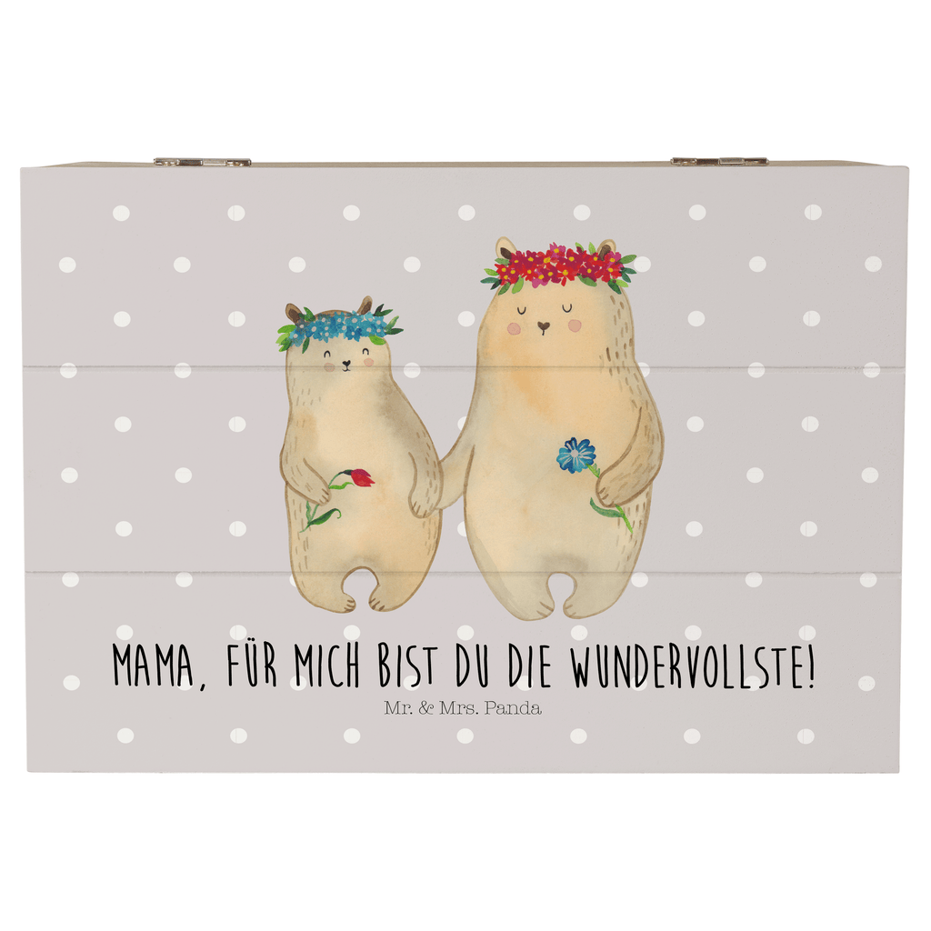 Holzkiste Bären mit Blumenkranz Holzkiste, Kiste, Schatzkiste, Truhe, Schatulle, XXL, Erinnerungsbox, Erinnerungskiste, Dekokiste, Aufbewahrungsbox, Familie, Vatertag, Muttertag, Bruder, Schwester, Mama, Papa, Oma, Opa, Bär, Bären, Mutter, Mutti, Mami, Lieblingsmensch, Lieblingsmama, beste Mutter, weltbeste Mama, Geschenk Mama. Muttertag, Tochter, Kind, Kinder, Töchter, Family, Vorbild