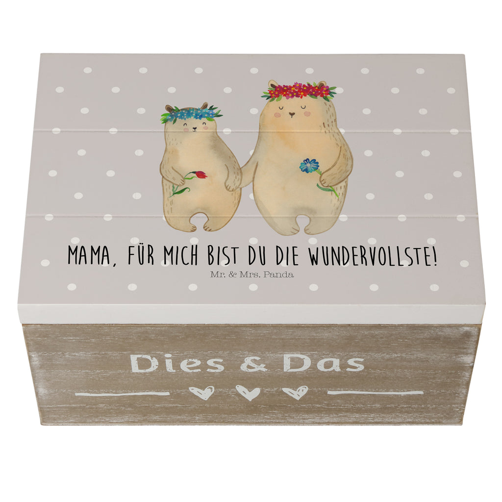 Holzkiste Bären mit Blumenkranz Holzkiste, Kiste, Schatzkiste, Truhe, Schatulle, XXL, Erinnerungsbox, Erinnerungskiste, Dekokiste, Aufbewahrungsbox, Familie, Vatertag, Muttertag, Bruder, Schwester, Mama, Papa, Oma, Opa, Bär, Bären, Mutter, Mutti, Mami, Lieblingsmensch, Lieblingsmama, beste Mutter, weltbeste Mama, Geschenk Mama. Muttertag, Tochter, Kind, Kinder, Töchter, Family, Vorbild