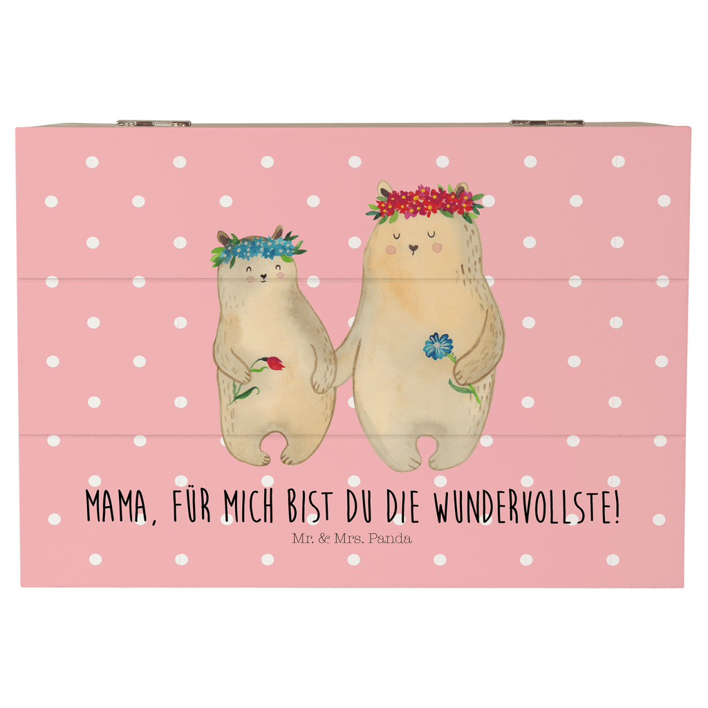 Holzkiste Bären mit Blumenkranz Holzkiste, Kiste, Schatzkiste, Truhe, Schatulle, XXL, Erinnerungsbox, Erinnerungskiste, Dekokiste, Aufbewahrungsbox, Familie, Vatertag, Muttertag, Bruder, Schwester, Mama, Papa, Oma, Opa, Bär, Bären, Mutter, Mutti, Mami, Lieblingsmensch, Lieblingsmama, beste Mutter, weltbeste Mama, Geschenk Mama. Muttertag, Tochter, Kind, Kinder, Töchter, Family, Vorbild