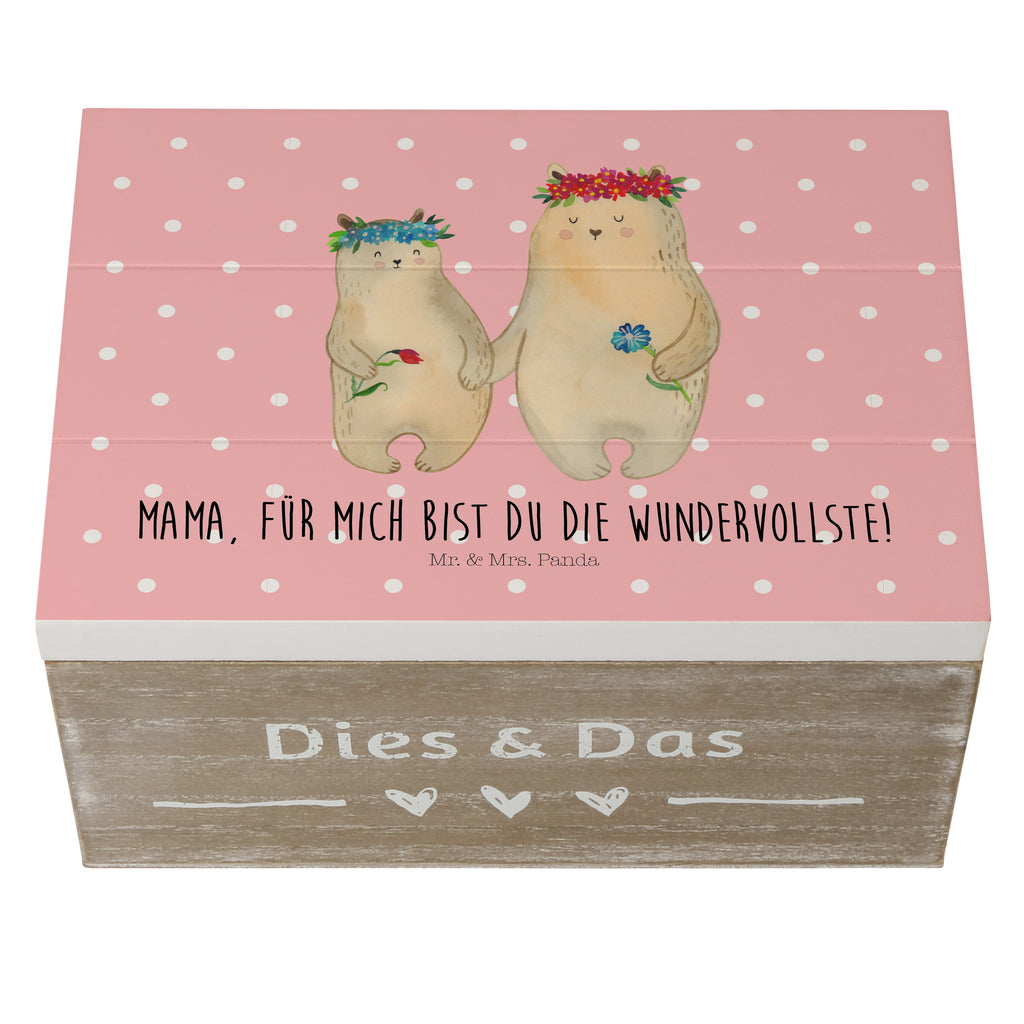 Holzkiste Bären mit Blumenkranz Holzkiste, Kiste, Schatzkiste, Truhe, Schatulle, XXL, Erinnerungsbox, Erinnerungskiste, Dekokiste, Aufbewahrungsbox, Familie, Vatertag, Muttertag, Bruder, Schwester, Mama, Papa, Oma, Opa, Bär, Bären, Mutter, Mutti, Mami, Lieblingsmensch, Lieblingsmama, beste Mutter, weltbeste Mama, Geschenk Mama. Muttertag, Tochter, Kind, Kinder, Töchter, Family, Vorbild