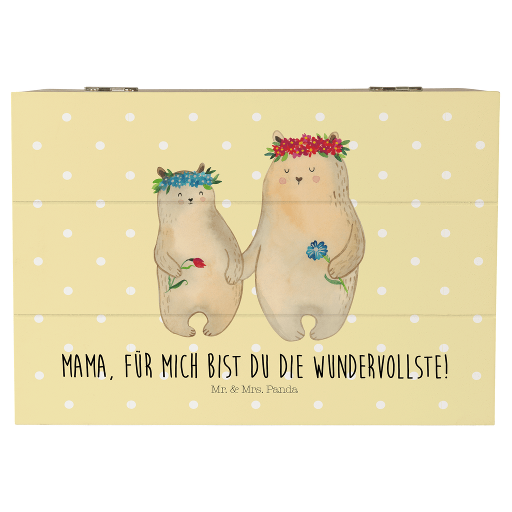Holzkiste Bären mit Blumenkranz Holzkiste, Kiste, Schatzkiste, Truhe, Schatulle, XXL, Erinnerungsbox, Erinnerungskiste, Dekokiste, Aufbewahrungsbox, Familie, Vatertag, Muttertag, Bruder, Schwester, Mama, Papa, Oma, Opa, Bär, Bären, Mutter, Mutti, Mami, Lieblingsmensch, Lieblingsmama, beste Mutter, weltbeste Mama, Geschenk Mama. Muttertag, Tochter, Kind, Kinder, Töchter, Family, Vorbild