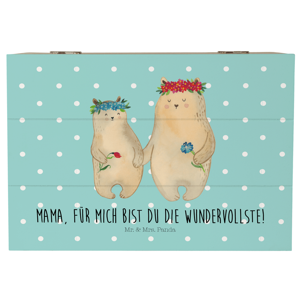 Holzkiste Bären mit Blumenkranz Holzkiste, Kiste, Schatzkiste, Truhe, Schatulle, XXL, Erinnerungsbox, Erinnerungskiste, Dekokiste, Aufbewahrungsbox, Familie, Vatertag, Muttertag, Bruder, Schwester, Mama, Papa, Oma, Opa, Bär, Bären, Mutter, Mutti, Mami, Lieblingsmensch, Lieblingsmama, beste Mutter, weltbeste Mama, Geschenk Mama. Muttertag, Tochter, Kind, Kinder, Töchter, Family, Vorbild