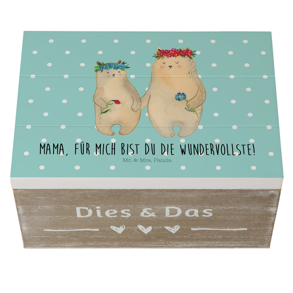 Holzkiste Bären mit Blumenkranz Holzkiste, Kiste, Schatzkiste, Truhe, Schatulle, XXL, Erinnerungsbox, Erinnerungskiste, Dekokiste, Aufbewahrungsbox, Familie, Vatertag, Muttertag, Bruder, Schwester, Mama, Papa, Oma, Opa, Bär, Bären, Mutter, Mutti, Mami, Lieblingsmensch, Lieblingsmama, beste Mutter, weltbeste Mama, Geschenk Mama. Muttertag, Tochter, Kind, Kinder, Töchter, Family, Vorbild