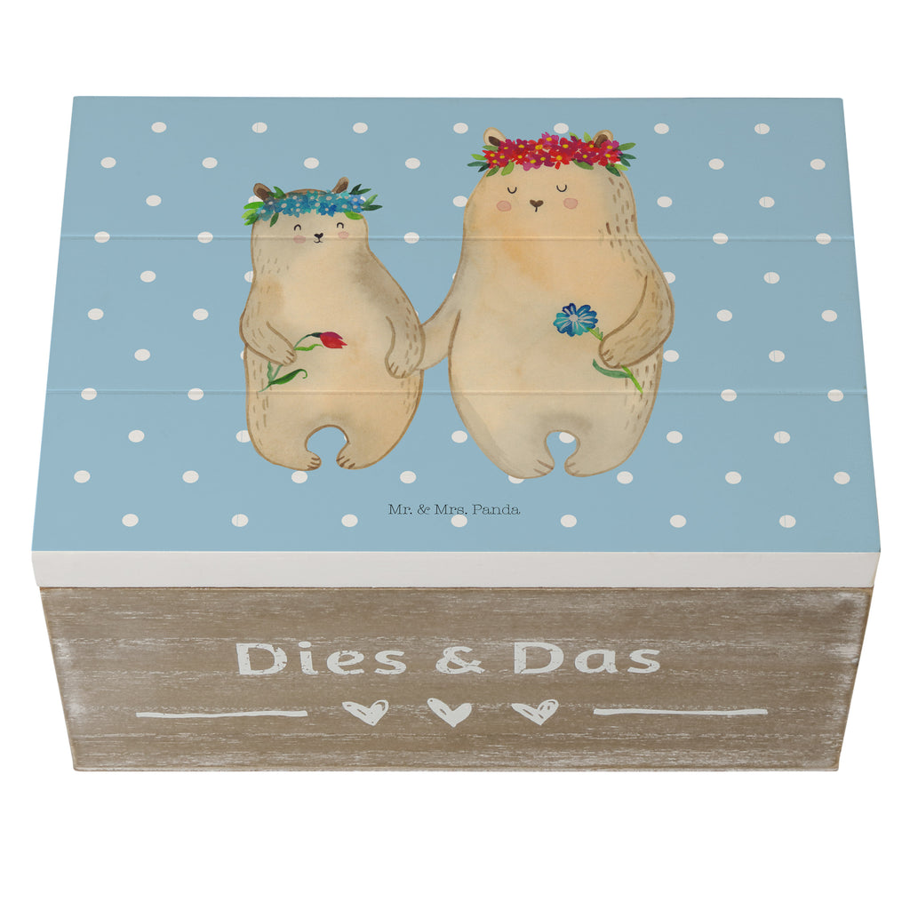 Holzkiste Bären mit Blumenkranz Holzkiste, Kiste, Schatzkiste, Truhe, Schatulle, XXL, Erinnerungsbox, Erinnerungskiste, Dekokiste, Aufbewahrungsbox, Familie, Vatertag, Muttertag, Bruder, Schwester, Mama, Papa, Oma, Opa, Bär, Bären, Mutter, Mutti, Mami, Lieblingsmensch, Lieblingsmama, beste Mutter, weltbeste Mama, Geschenk Mama. Muttertag, Tochter, Kind, Kinder, Töchter, Family, Vorbild