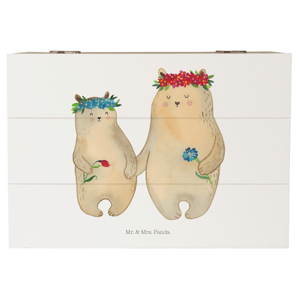 Holzkiste Bären mit Blumenkranz Holzkiste, Kiste, Schatzkiste, Truhe, Schatulle, XXL, Erinnerungsbox, Erinnerungskiste, Dekokiste, Aufbewahrungsbox, Familie, Vatertag, Muttertag, Bruder, Schwester, Mama, Papa, Oma, Opa, Bär, Bären, Mutter, Mutti, Mami, Lieblingsmensch, Lieblingsmama, beste Mutter, weltbeste Mama, Geschenk Mama. Muttertag, Tochter, Kind, Kinder, Töchter, Family, Vorbild