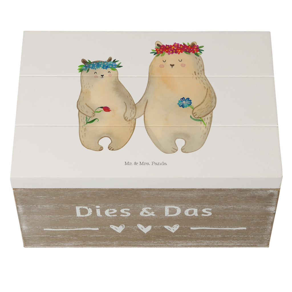 Holzkiste Bären mit Blumenkranz Holzkiste, Kiste, Schatzkiste, Truhe, Schatulle, XXL, Erinnerungsbox, Erinnerungskiste, Dekokiste, Aufbewahrungsbox, Familie, Vatertag, Muttertag, Bruder, Schwester, Mama, Papa, Oma, Opa, Bär, Bären, Mutter, Mutti, Mami, Lieblingsmensch, Lieblingsmama, beste Mutter, weltbeste Mama, Geschenk Mama. Muttertag, Tochter, Kind, Kinder, Töchter, Family, Vorbild