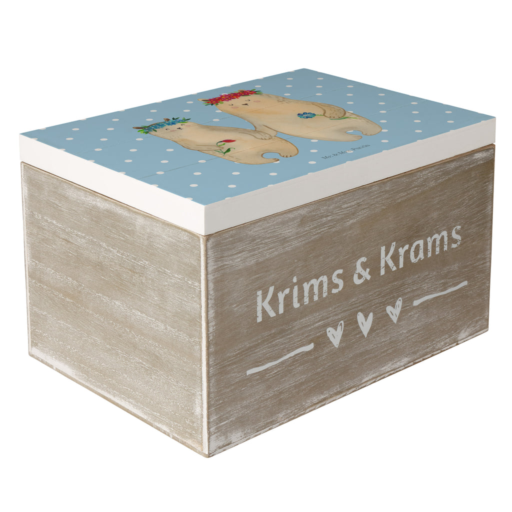 Holzkiste Bären mit Blumenkranz Holzkiste, Kiste, Schatzkiste, Truhe, Schatulle, XXL, Erinnerungsbox, Erinnerungskiste, Dekokiste, Aufbewahrungsbox, Familie, Vatertag, Muttertag, Bruder, Schwester, Mama, Papa, Oma, Opa, Bär, Bären, Mutter, Mutti, Mami, Lieblingsmensch, Lieblingsmama, beste Mutter, weltbeste Mama, Geschenk Mama. Muttertag, Tochter, Kind, Kinder, Töchter, Family, Vorbild