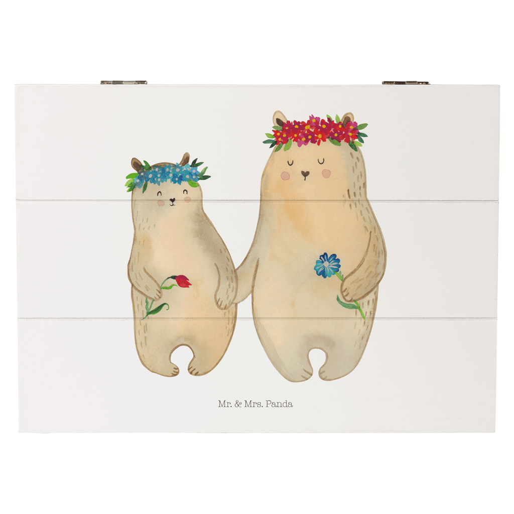 Holzkiste Bären mit Blumenkranz Holzkiste, Kiste, Schatzkiste, Truhe, Schatulle, XXL, Erinnerungsbox, Erinnerungskiste, Dekokiste, Aufbewahrungsbox, Familie, Vatertag, Muttertag, Bruder, Schwester, Mama, Papa, Oma, Opa, Bär, Bären, Mutter, Mutti, Mami, Lieblingsmensch, Lieblingsmama, beste Mutter, weltbeste Mama, Geschenk Mama. Muttertag, Tochter, Kind, Kinder, Töchter, Family, Vorbild