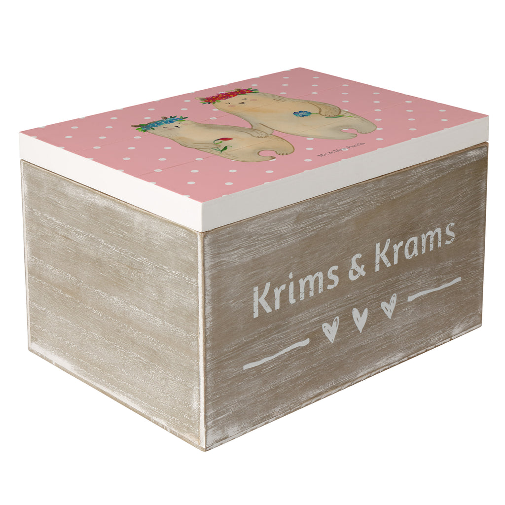 Holzkiste Bären mit Blumenkranz Holzkiste, Kiste, Schatzkiste, Truhe, Schatulle, XXL, Erinnerungsbox, Erinnerungskiste, Dekokiste, Aufbewahrungsbox, Familie, Vatertag, Muttertag, Bruder, Schwester, Mama, Papa, Oma, Opa, Bär, Bären, Mutter, Mutti, Mami, Lieblingsmensch, Lieblingsmama, beste Mutter, weltbeste Mama, Geschenk Mama. Muttertag, Tochter, Kind, Kinder, Töchter, Family, Vorbild