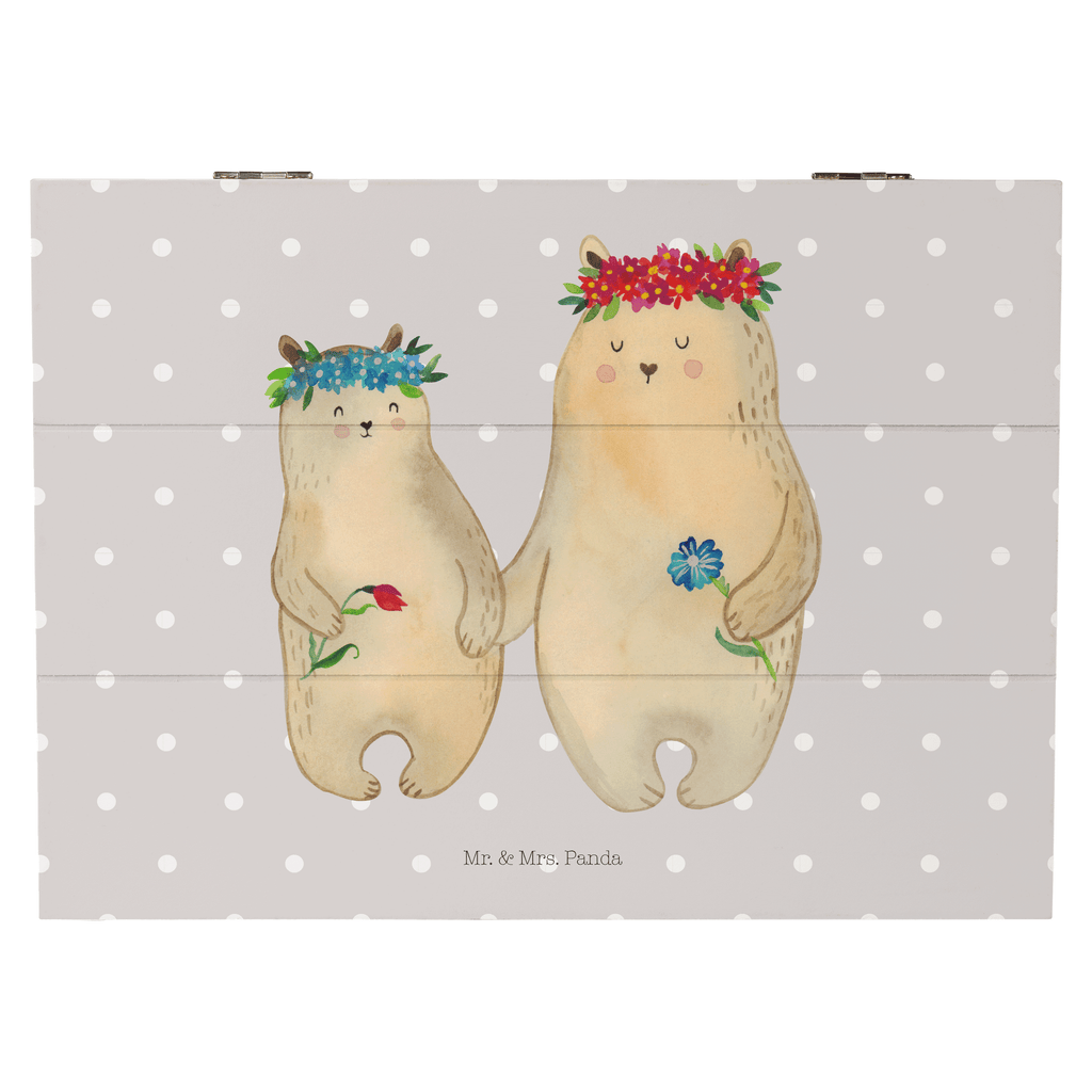 Holzkiste Bären mit Blumenkranz Holzkiste, Kiste, Schatzkiste, Truhe, Schatulle, XXL, Erinnerungsbox, Erinnerungskiste, Dekokiste, Aufbewahrungsbox, Familie, Vatertag, Muttertag, Bruder, Schwester, Mama, Papa, Oma, Opa, Bär, Bären, Mutter, Mutti, Mami, Lieblingsmensch, Lieblingsmama, beste Mutter, weltbeste Mama, Geschenk Mama. Muttertag, Tochter, Kind, Kinder, Töchter, Family, Vorbild