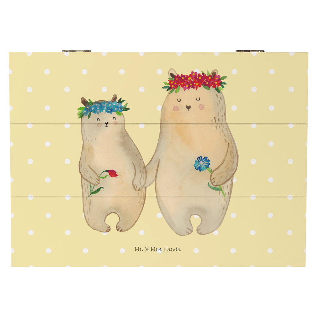 Holzkiste Bären mit Blumenkranz Holzkiste, Kiste, Schatzkiste, Truhe, Schatulle, XXL, Erinnerungsbox, Erinnerungskiste, Dekokiste, Aufbewahrungsbox, Familie, Vatertag, Muttertag, Bruder, Schwester, Mama, Papa, Oma, Opa, Bär, Bären, Mutter, Mutti, Mami, Lieblingsmensch, Lieblingsmama, beste Mutter, weltbeste Mama, Geschenk Mama. Muttertag, Tochter, Kind, Kinder, Töchter, Family, Vorbild