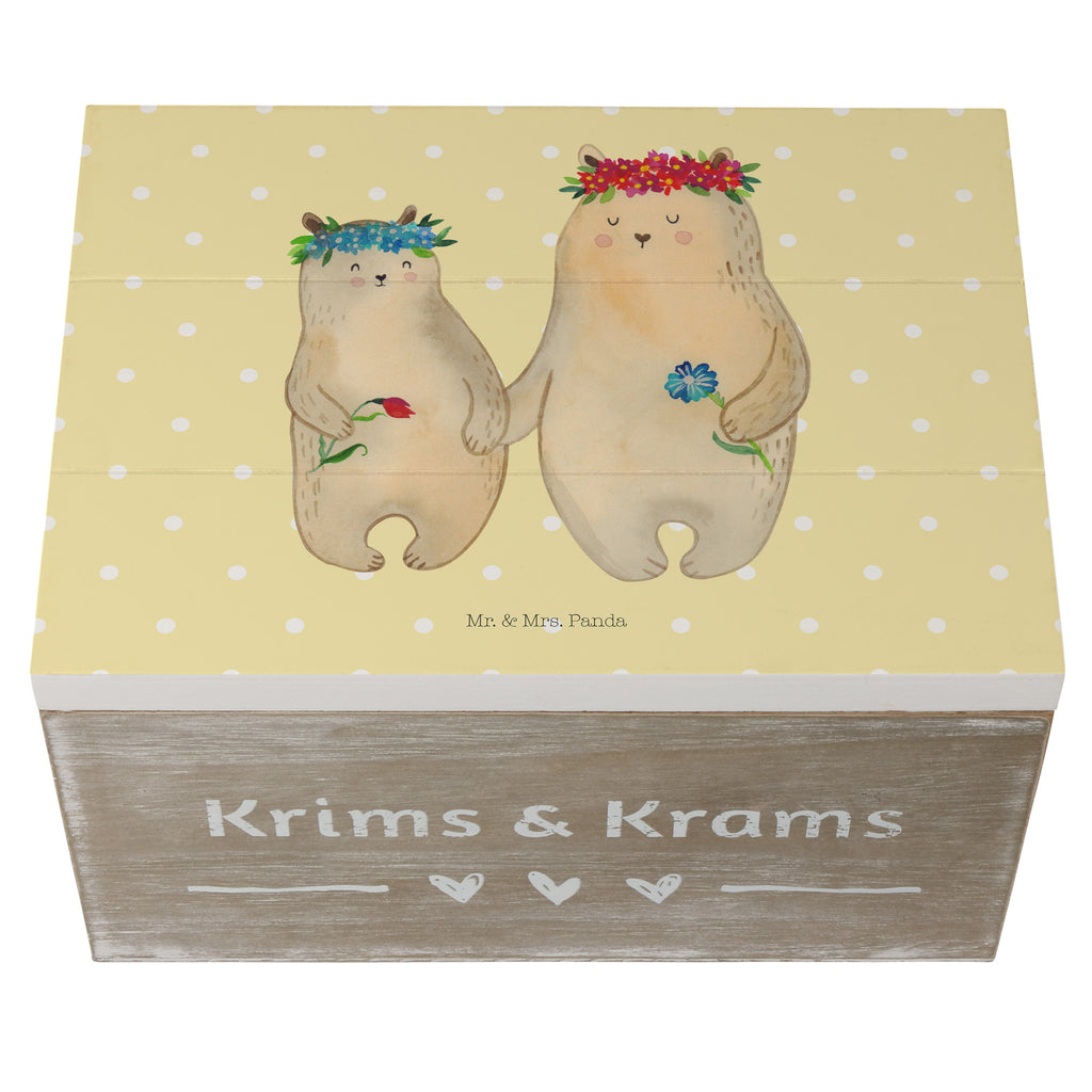 Holzkiste Bären mit Blumenkranz Holzkiste, Kiste, Schatzkiste, Truhe, Schatulle, XXL, Erinnerungsbox, Erinnerungskiste, Dekokiste, Aufbewahrungsbox, Familie, Vatertag, Muttertag, Bruder, Schwester, Mama, Papa, Oma, Opa, Bär, Bären, Mutter, Mutti, Mami, Lieblingsmensch, Lieblingsmama, beste Mutter, weltbeste Mama, Geschenk Mama. Muttertag, Tochter, Kind, Kinder, Töchter, Family, Vorbild