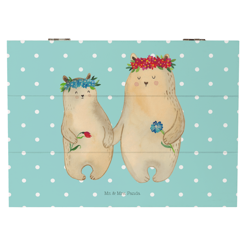 Holzkiste Bären mit Blumenkranz Holzkiste, Kiste, Schatzkiste, Truhe, Schatulle, XXL, Erinnerungsbox, Erinnerungskiste, Dekokiste, Aufbewahrungsbox, Familie, Vatertag, Muttertag, Bruder, Schwester, Mama, Papa, Oma, Opa, Bär, Bären, Mutter, Mutti, Mami, Lieblingsmensch, Lieblingsmama, beste Mutter, weltbeste Mama, Geschenk Mama. Muttertag, Tochter, Kind, Kinder, Töchter, Family, Vorbild