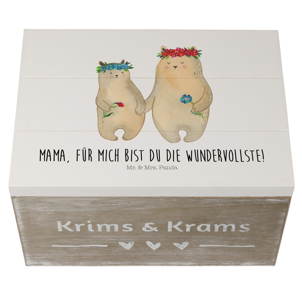 Holzkiste Bären mit Blumenkranz Holzkiste, Kiste, Schatzkiste, Truhe, Schatulle, XXL, Erinnerungsbox, Erinnerungskiste, Dekokiste, Aufbewahrungsbox, Familie, Vatertag, Muttertag, Bruder, Schwester, Mama, Papa, Oma, Opa, Bär, Bären, Mutter, Mutti, Mami, Lieblingsmensch, Lieblingsmama, beste Mutter, weltbeste Mama, Geschenk Mama. Muttertag, Tochter, Kind, Kinder, Töchter, Family, Vorbild
