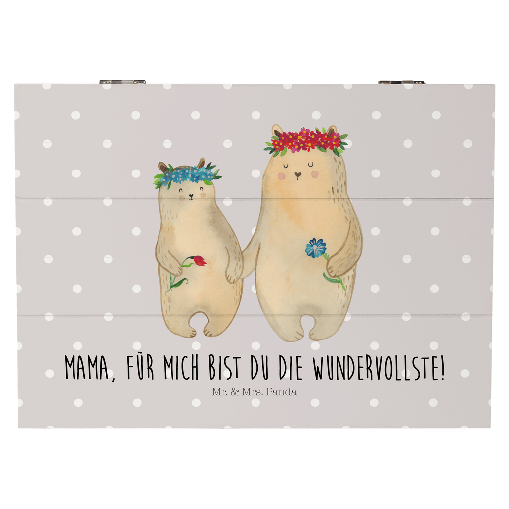 Holzkiste Bären mit Blumenkranz Holzkiste, Kiste, Schatzkiste, Truhe, Schatulle, XXL, Erinnerungsbox, Erinnerungskiste, Dekokiste, Aufbewahrungsbox, Familie, Vatertag, Muttertag, Bruder, Schwester, Mama, Papa, Oma, Opa, Bär, Bären, Mutter, Mutti, Mami, Lieblingsmensch, Lieblingsmama, beste Mutter, weltbeste Mama, Geschenk Mama. Muttertag, Tochter, Kind, Kinder, Töchter, Family, Vorbild