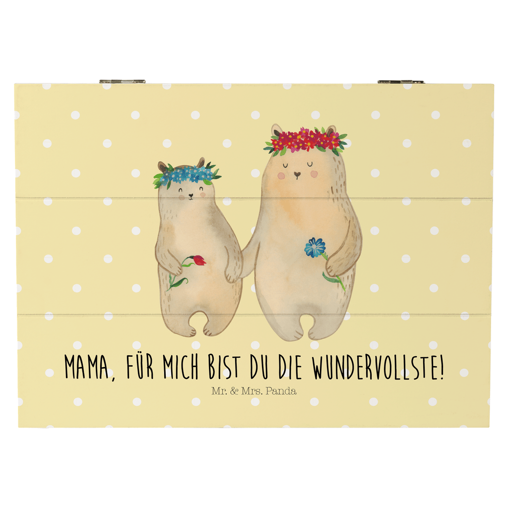 Holzkiste Bären mit Blumenkranz Holzkiste, Kiste, Schatzkiste, Truhe, Schatulle, XXL, Erinnerungsbox, Erinnerungskiste, Dekokiste, Aufbewahrungsbox, Familie, Vatertag, Muttertag, Bruder, Schwester, Mama, Papa, Oma, Opa, Bär, Bären, Mutter, Mutti, Mami, Lieblingsmensch, Lieblingsmama, beste Mutter, weltbeste Mama, Geschenk Mama. Muttertag, Tochter, Kind, Kinder, Töchter, Family, Vorbild